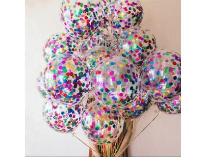 Воздушные шары с конфетти металлик
