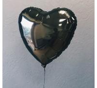 Фольгированное сердце чёрное