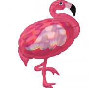 Фольгированный шар фламинго с переливами