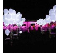 Белые светящиеся шары на свадьбу