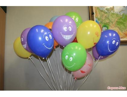 Гелиевые шарики с изображениями улыбок
