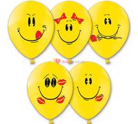 Гелиевые шарики улыбки разноцветные
