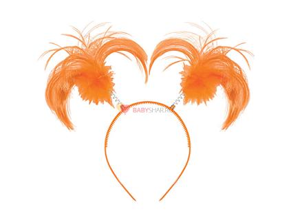 Ободок-антенки Хвостики оранжевые