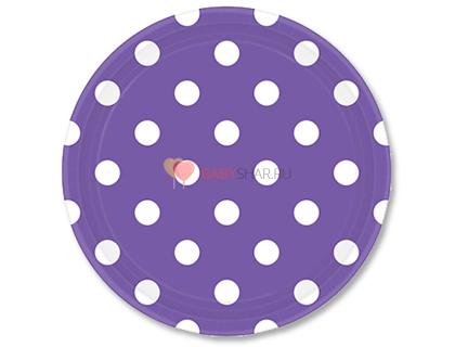 Тарелки фиолетовые Горошек