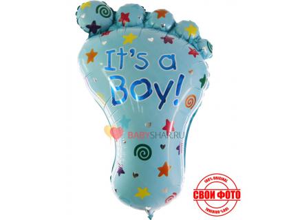 Фигура стопы для мальчика голубая шар