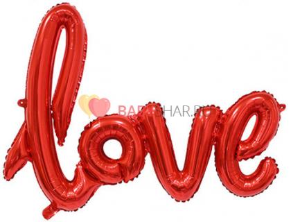 Шар (41''/104 см) Фигура, Надпись прописью "Love", Красный